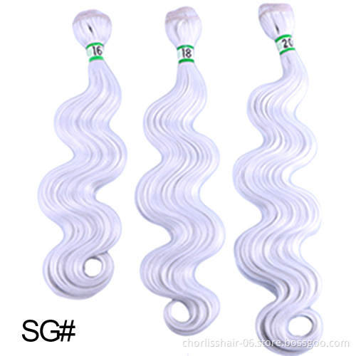 Wholesale Natural ombre Body Wave Hair Bundles Black Curly Weave Wavy Synthetic Hair Extensions For Women Hair Bundles